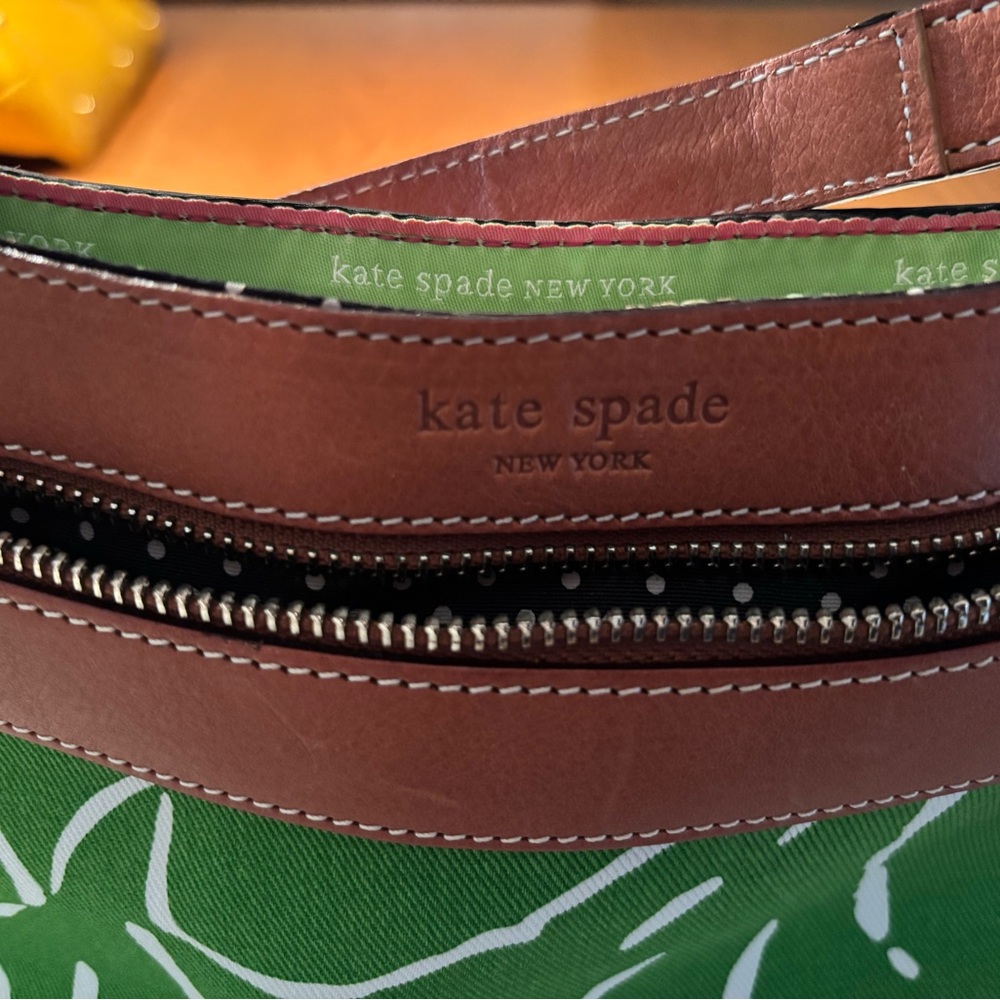 Kate Spade Green and Tan Shoulder Bag - Picture 6 of 7